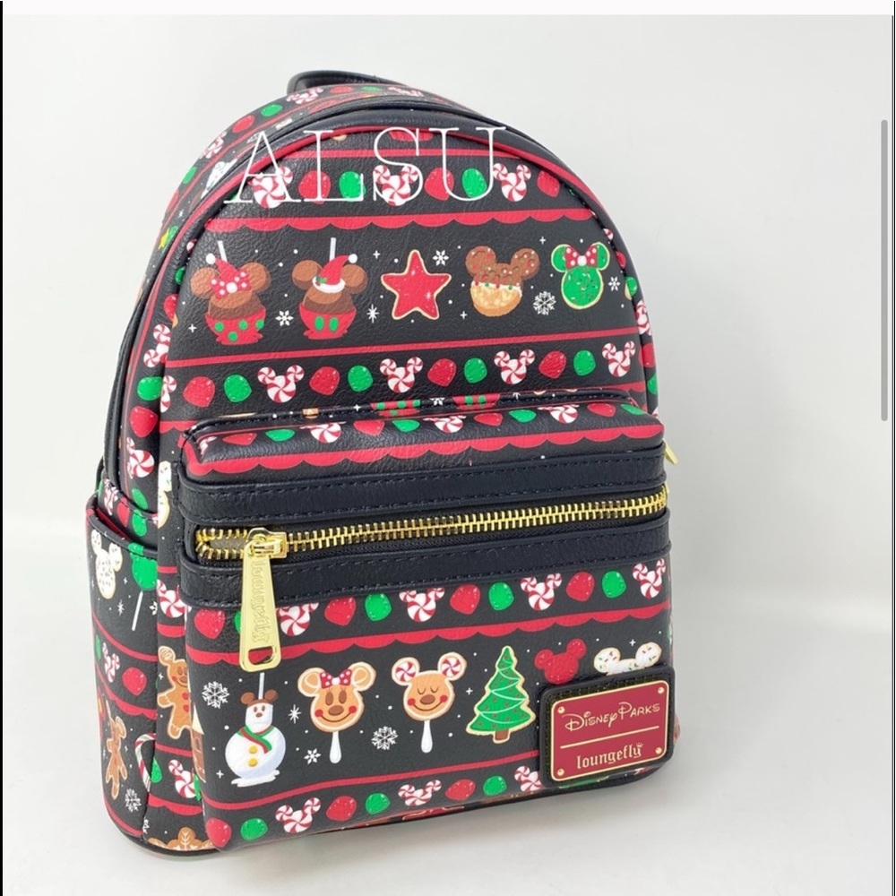 Disney Loungefly Small Backpack Black Food C20 - Picture 2 of 8